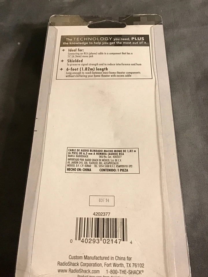 RadioShack 4202377 6ft Shielded 6.3mm to RCA Shielded Audio Cable - Deal - Image 2 of 2
