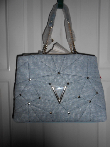 Mario Valentino Spa blau hell Denim Farbe Handtasche Geldbeutel Neu mit Etikett - Bild 1 von 5