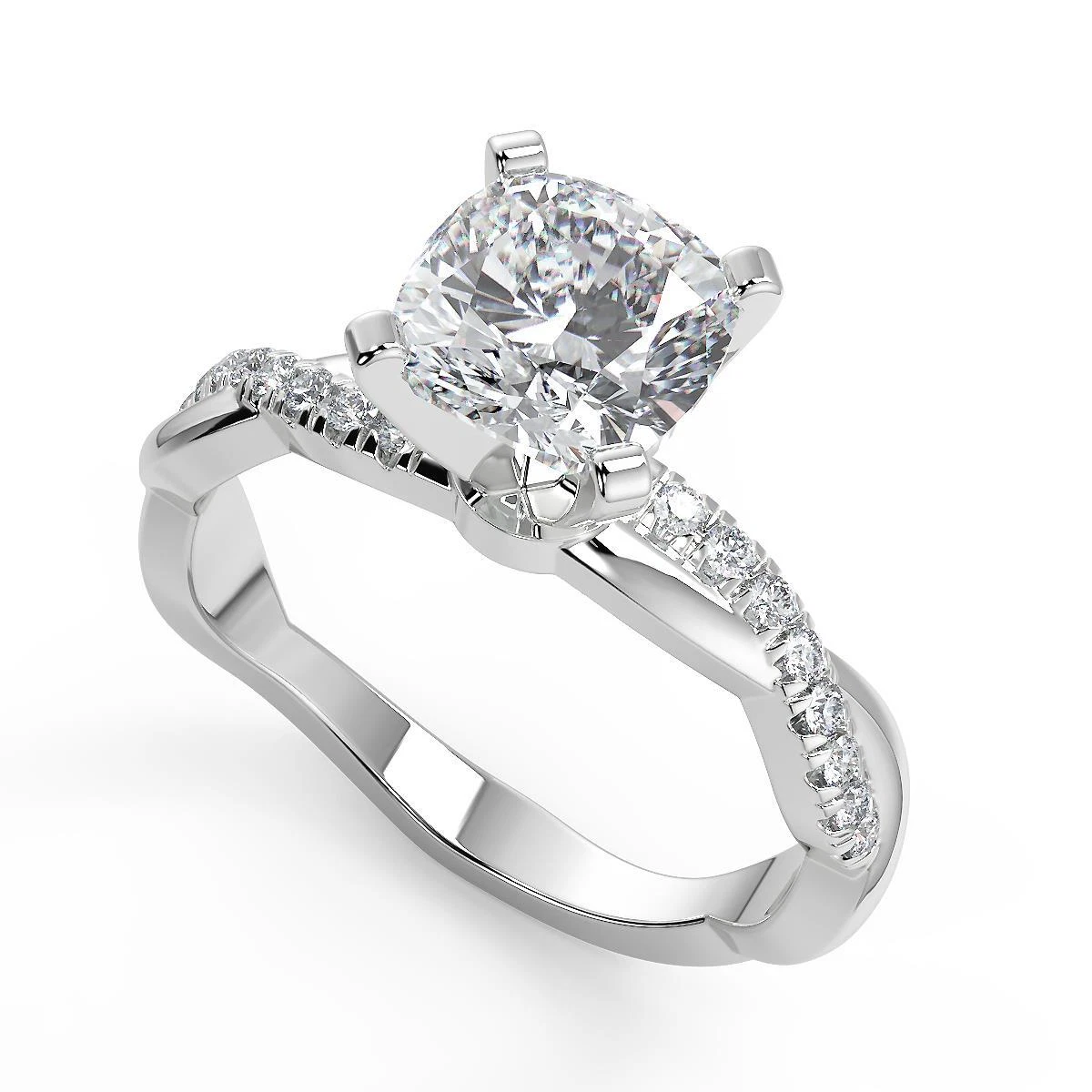 Twist pave deals engagement ring