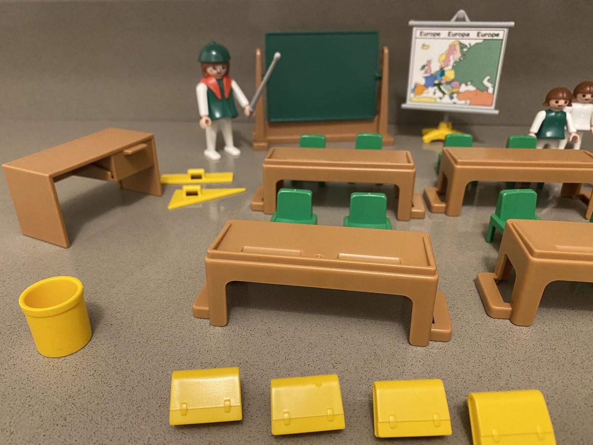 Accessoires Playmobil Vintage City Life 1984 - Set 3522 - École Et Personnages - Occasion Bon état