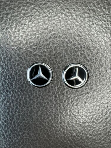 2x Mercedes Clé Sticker Autocollant Emblème Logo - 14mm - Neuf - Aluminium - Photo 1/4