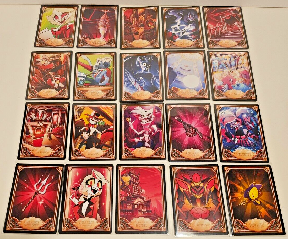Hazbin Hotel Trading Cards - Non Foil Set of Commons - 20 Hazbin Hotel Trading Cards - Non Foil Set of Commons - 20