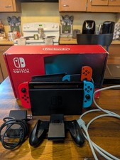 Nintendo Switch Handheld Gaming System Blue Red JoyCon Original Box Used Console