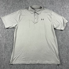 Under Armour Polo Shirt Mens XXL Gray New With Imperfections HeatGear Loose Fit