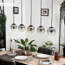 HOFSTEIN Fossobiubo lampada a sospensione metallo/vetro nero/colore fumo/chiaro