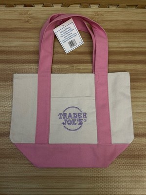Trader Joe's Mini Canvas Tote Bag - 2026 Limited Edition Pastel Pink NWT