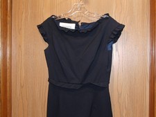 Valentino Navy Blue Wool Blend Sleeveless Silk Lined Dress Size 4