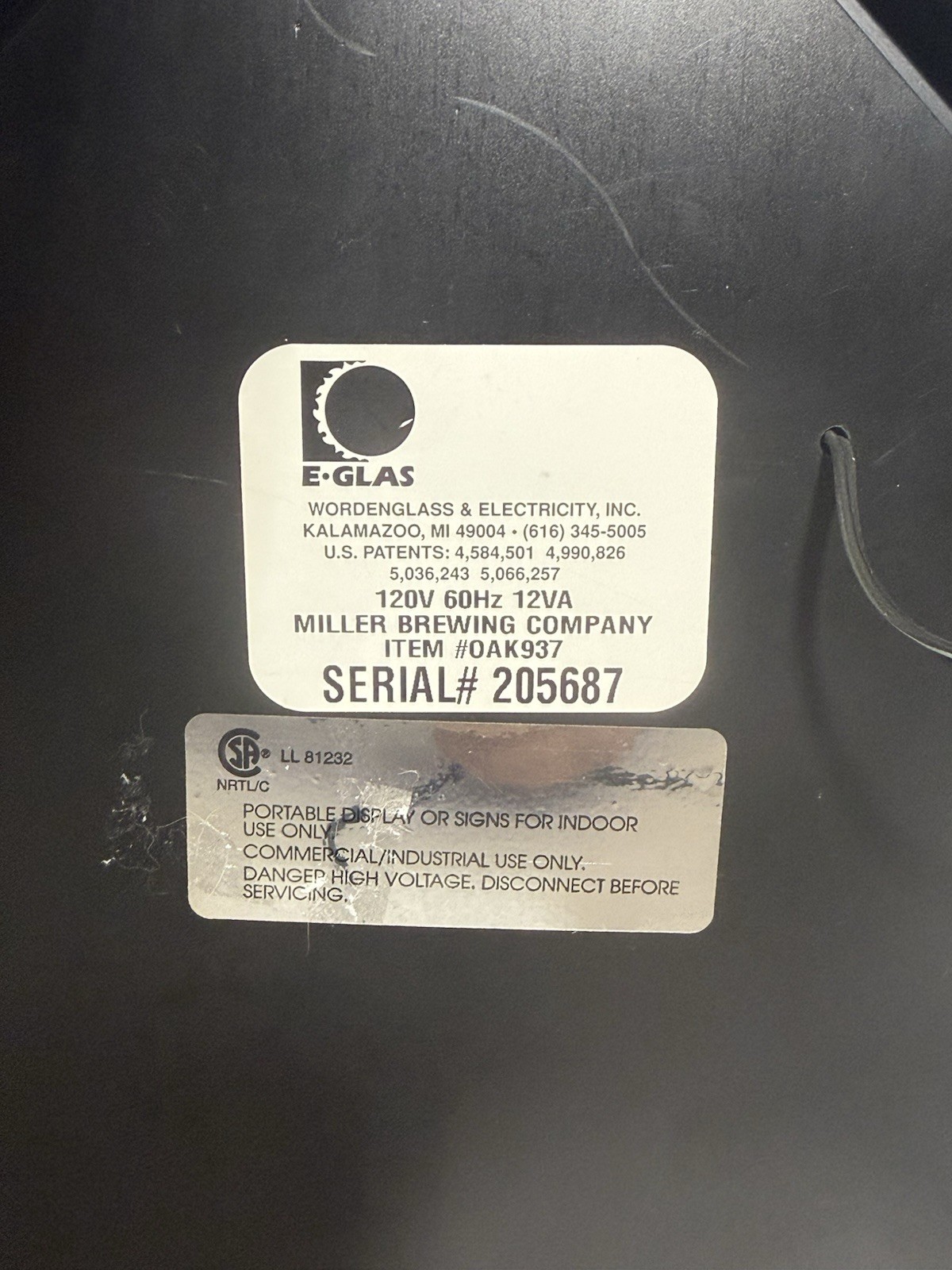 VINTAGE RED DOG ORIGINAL LIGHTED ACRYLIC BEER SIGN RARE MILLER BREWING Original