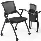 2 Pack Foldable Office Chair with Wheels & Armrest Stackable Conference Room US