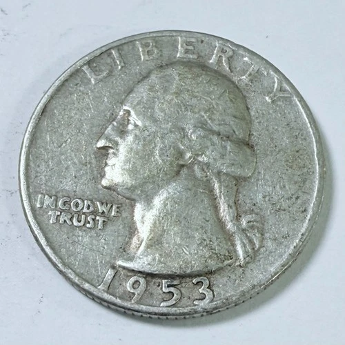 1953-D Washington Quarter 25c 90% Silver VERY FINE DETAILS #4668