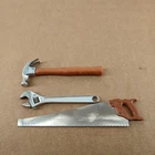Vtg 60's Marx Pocket Tools Lot of 3 Saw Adjustable Wrench Claw Hammer VGC -2K