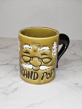 Vintage 1960s Grand Pop Avocado Green Coffee Tea Pipe Handle Japan Mug Cup 