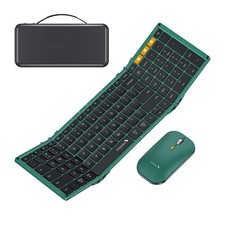 Foldable Keyboard and Mouse, XKM01 True Full-Size Folding Wireless Keyboard M...
