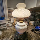Vintage Fenton Poppy Milk Glass Parlor Lamp orig 1960s style "Gone w/ the Wind"