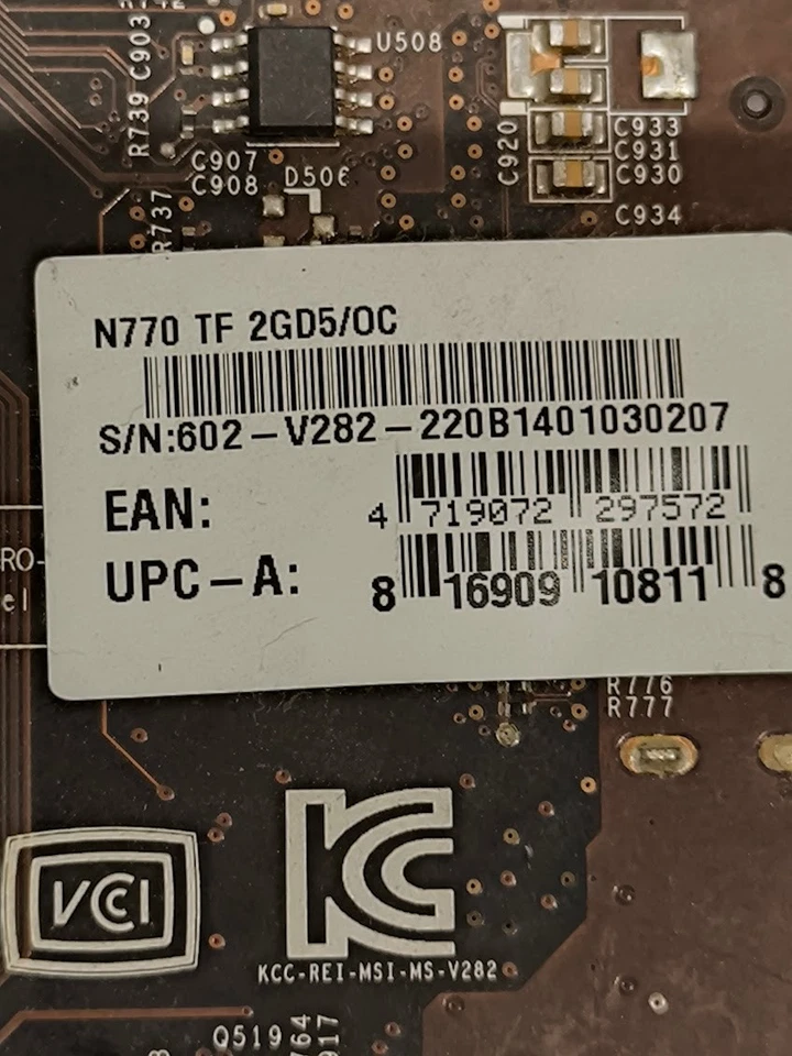 MSI N770 TF 2GD5/OC Gaming Graphics Card - Used, Working - Image 3 of 4