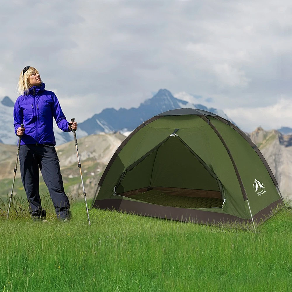 Portable Outdoor Camping 1 Person Waterproof Hiking Folding Dome Tent Green