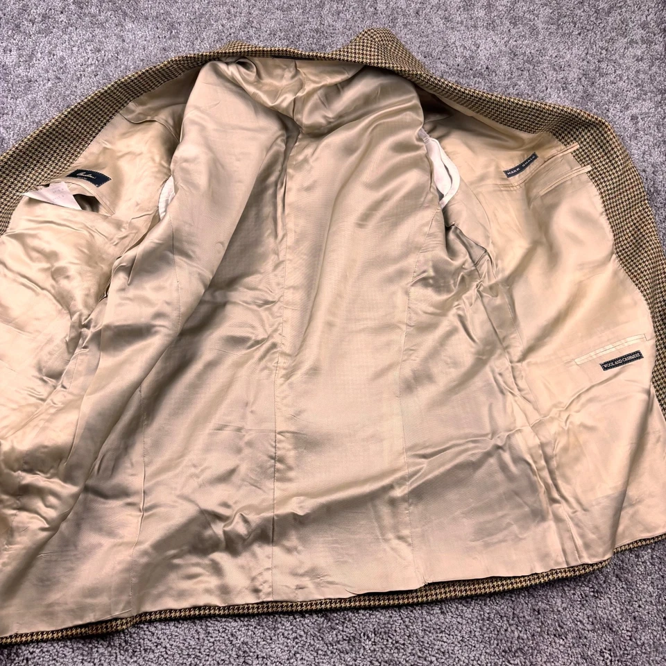 Corneliani Suit Jacket Mens 44R Houndstooth Cashmere Blend Made Italy - Image 3 of 4