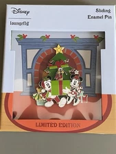Disney Loungefly Mickey Minnie Pluto Christmas LE 2500 Jumbo Pin