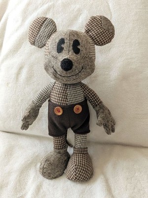 INED x DISNEY Mickey Plush Patchwork 34 cm Fabric Toy Collectible Rare