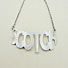 Vintage Sterling Silver Decanter Liquor Label for Scotch Bottle Accessory