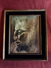 Vintage Devil Mephisto Satyr Painting Oil On Board Occult Paganism