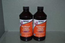  2 NOW Foods Sunflower Liquid Lecithin, 16 fl.oz. Each, Exp. 05/2029