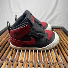 Air Jordan 1 Crib Bootie Baby 3C Black Red AT3745-023 Sneakers Soft Bottoms Bred
