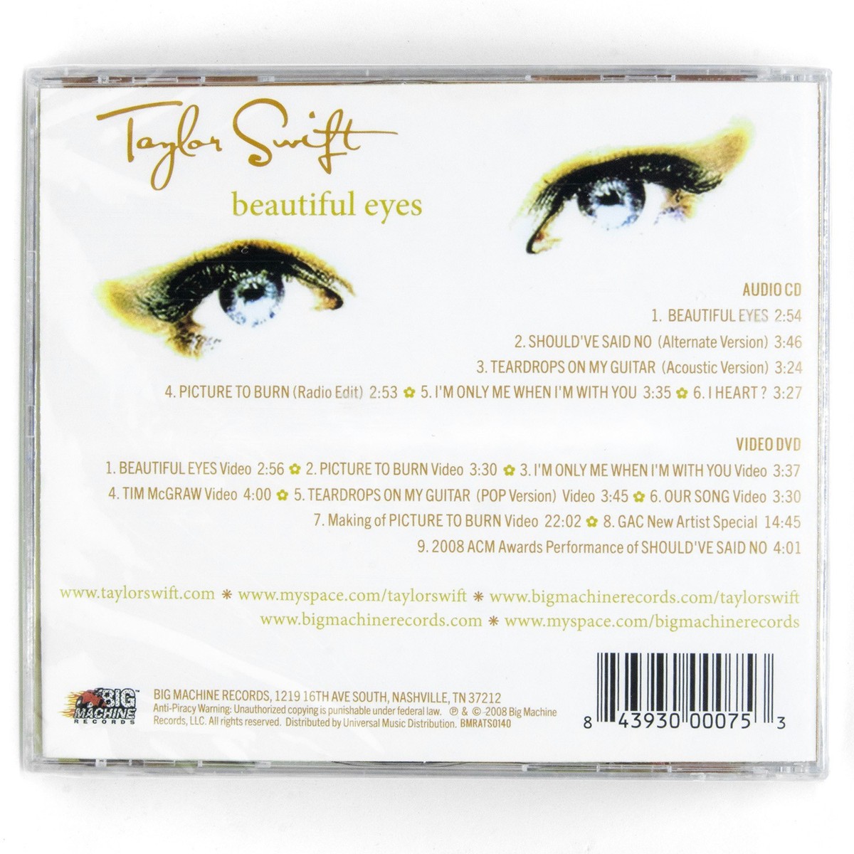 Beautiful Eyes [EP] by Taylor Swift (CD, Jul-2008, 2 Discs, Big