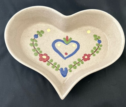 Vintage California Cleminson's Galagray Ware Pottery Heart Trinket Holder Gift - Picture 1 of 4