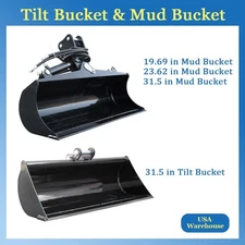 Tilting Bucket Mud Bucket for Mini Excavator Digger Attachment Free Shipping