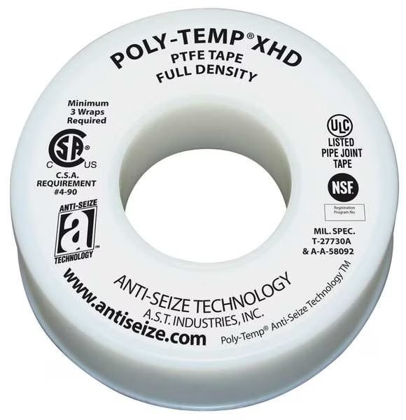 Thread Sealant Tape, 1/2 In. W, 260 In. L