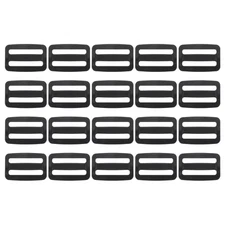Plastic Slide Buckle 1-1/4 Inch(32mm), 20 Pack Tri-Glide Slider, Black