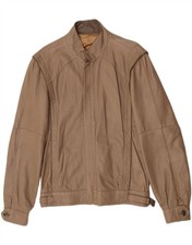Vintage Mens Leather Jacket IT 48 Medium Brown Leather AP01