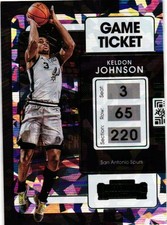 2021-22 Panini Contenders #1 Keldon Johnson Game Ticket Green Ice