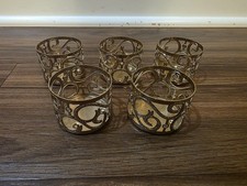 Lot 5 Bath Body Works Glittered Jeweled Swirls GOLD Candle Sleeve Holder