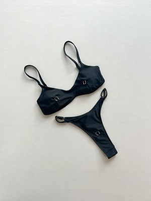 High Cut Thong Bikini Set Women's Push Up Low Waist Beach Swimwear Two Piece