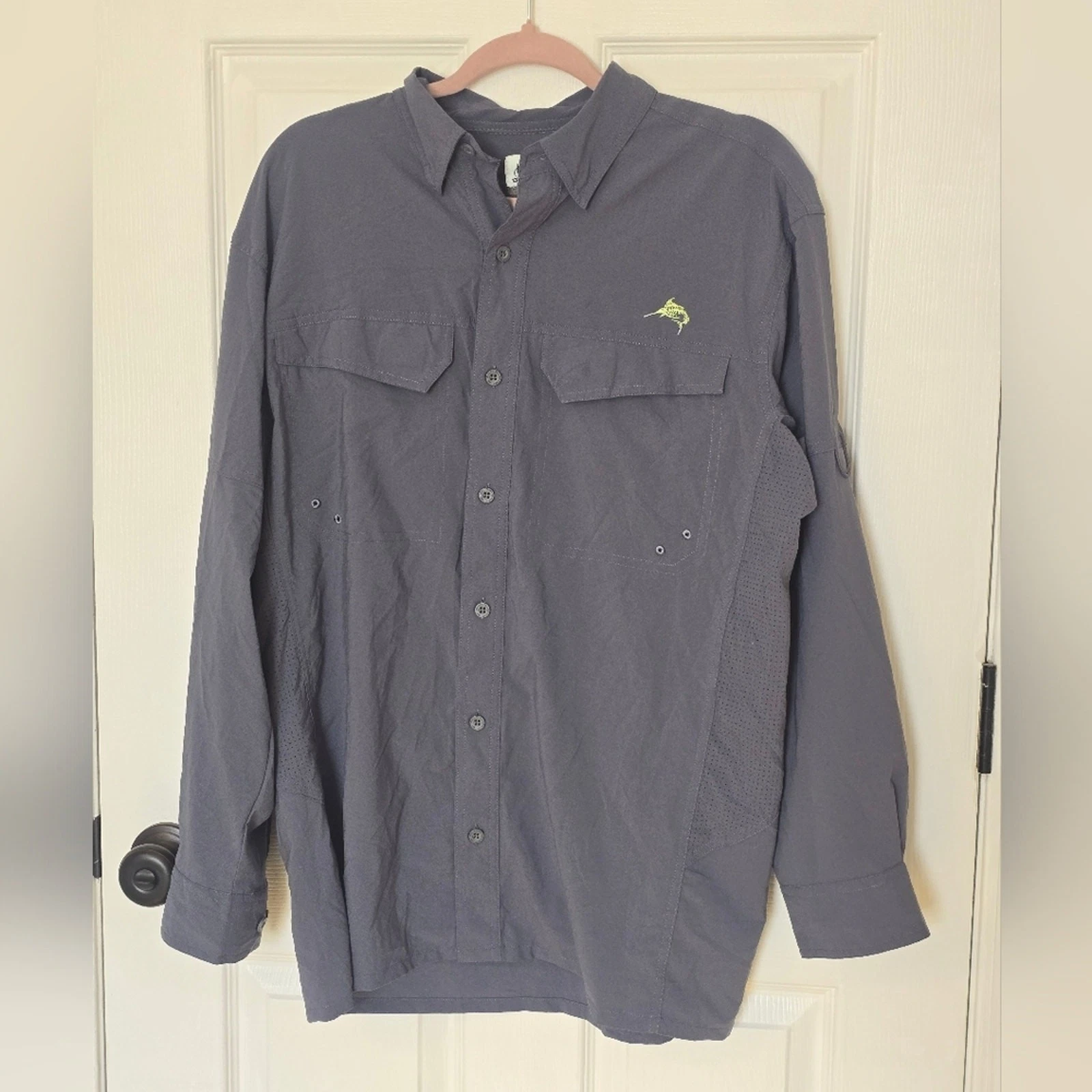 World Wide Sportsman Long Sleeve Fishing Angler Shirt S Nylon Vented Outdoors