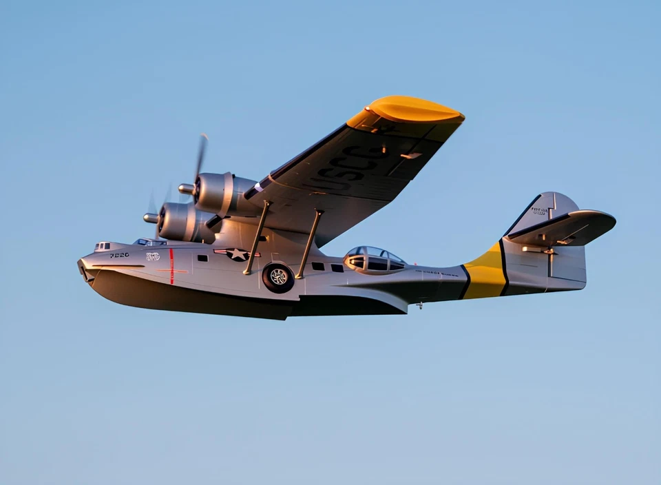 Avión RC Avión AVIOS Guardia Costera de Estados Unidos PBY Catalina Ala Flotadores 75" hidroavión Foto 2 de 4