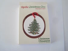 Spode Round Flat Christmas Tree Ornament W/ Box