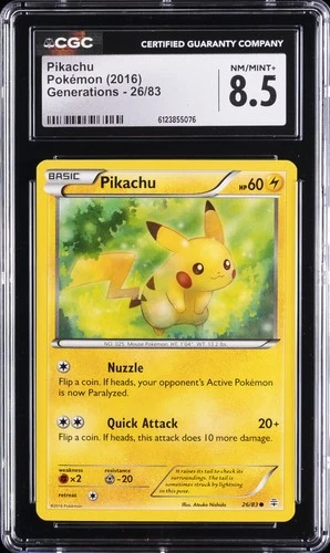 2016 POKEMON GENERATIONS #26 PIKACHU CGC 8.5