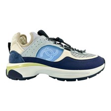 Chanel CC Trainer Sneaker Navy Cream W