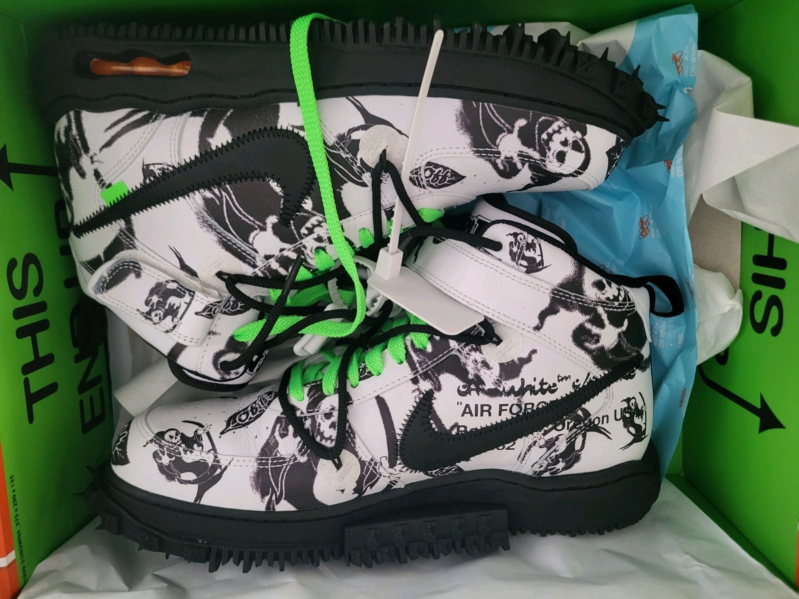 Off-White x Nike Air Force 1 SP Leather Mid Grim Reaper - Size 