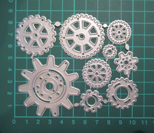 9 Piece Cogs Metal Die Cutter / Cogs Motor Machine Cutting Die Men's Card