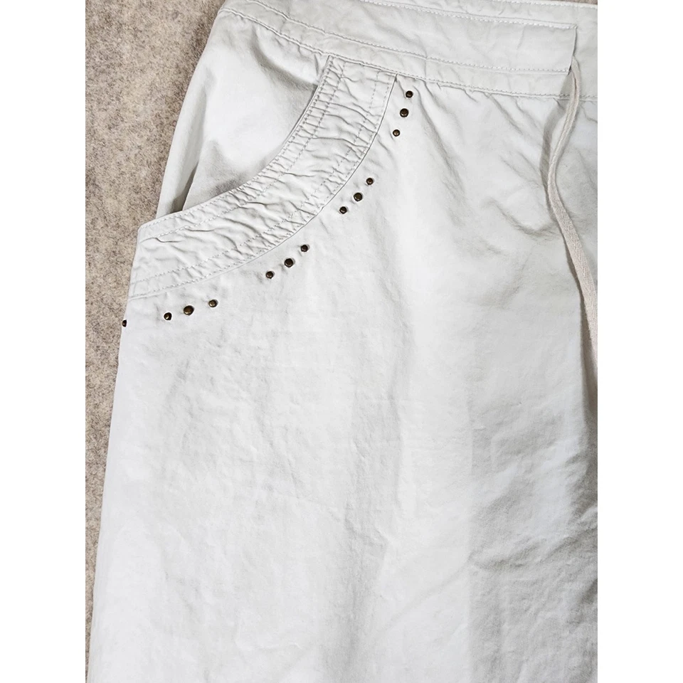 Pantalones capri costeros CARIBBEAN JOE bronceados cargo bolsillos con cuentas boho playa talla 10 Foto 4 de 4