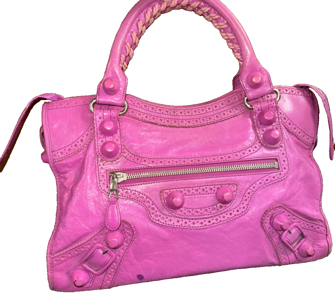 BALENCIAGA Pink Giant City 173084 2way Handbag No Long Strap | eBay