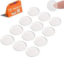 Glass Table Top Anti Slip Pads Self Adhesive- Medium 18pcs, Clear 