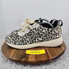 Skechers BOBS Sport Squad Mighty Cat White Black Memory Foam Sneakers Womens 11