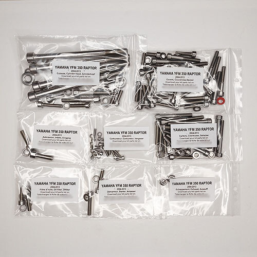 Kit vis Allen inox YAMAHA YFM 350 RAPTOR visserie de carter haut de gamme