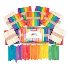 Incraftables Colored Popsicle Sticks for Crafts 600pcs (7 Colors)