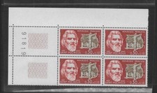 1968 BLOC De 4 coin numéroté célébrités Pouroux N° 1552 neuf **